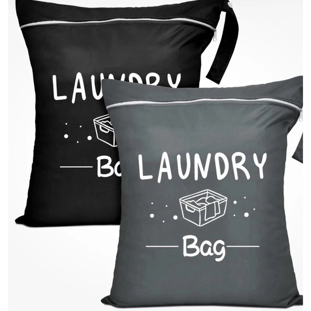 Boxiki Travel Laundry Bags 2 Pcs Set Waterproof Washable Reusable
